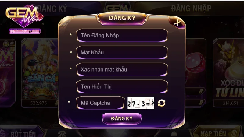 Đăng ký Gemwin để nhận ưu đãi và trải nghiệm chơi game tốt